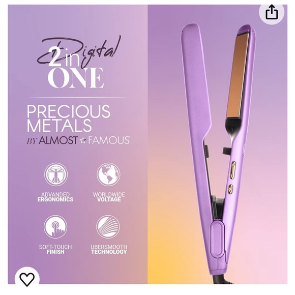 Digital 2 in 1 Twist Hair Straightener and Curling Flat Iron - Picture 2 of 6